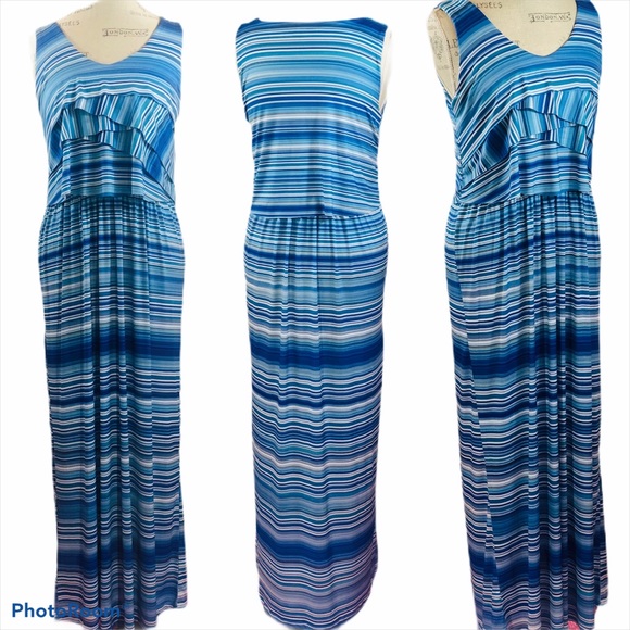 OneWorld Multi Blue Maxi Dress - Picture 3 of 8